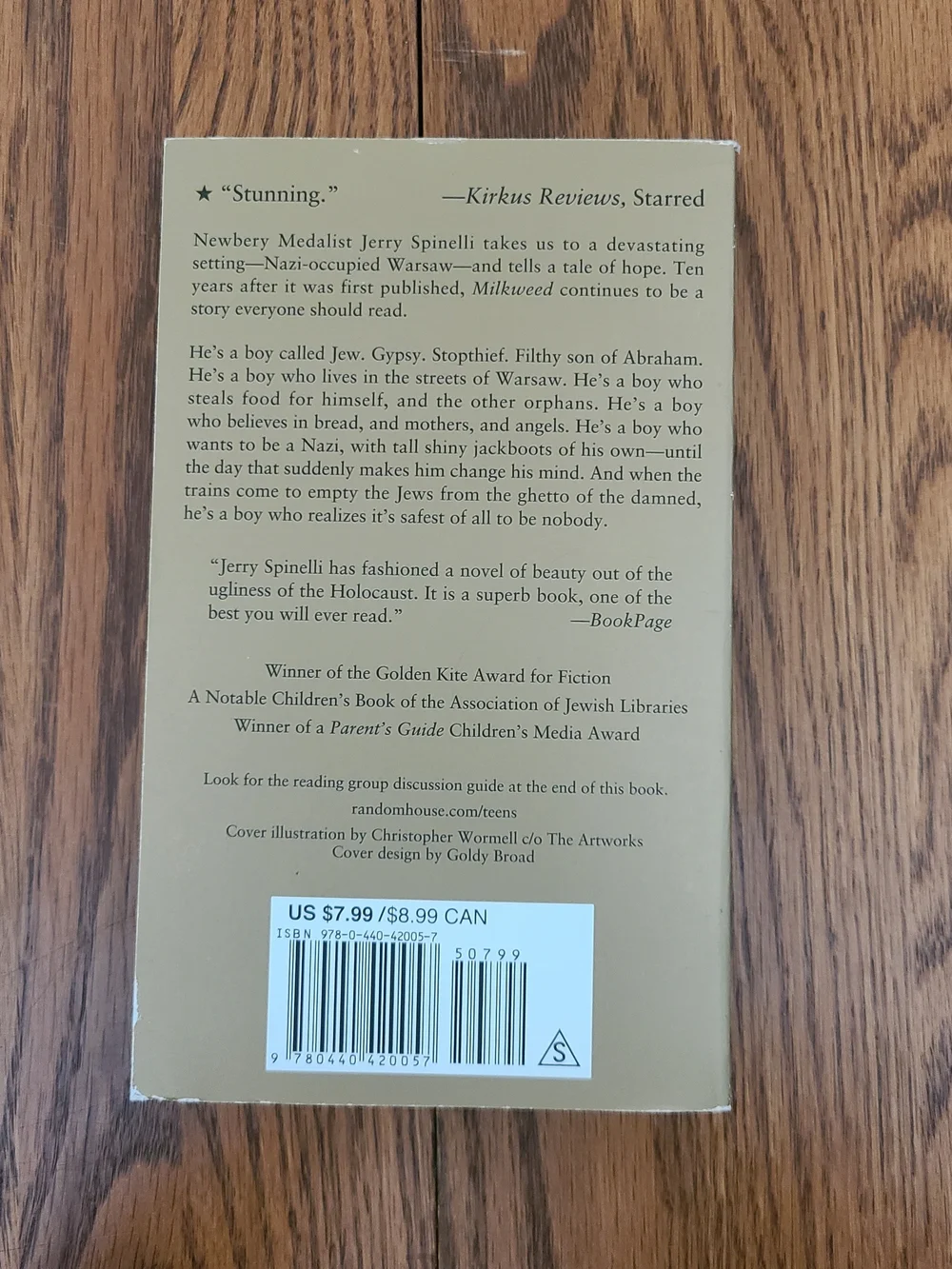 Milkweed by Jerry Spinelli - Olive Green Paperback